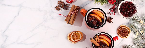 Kubki, Owoce, Gałązki, Plasterki, Kompozycja, Laski, Anyż, Świąteczne, Cynamonu, Suszone, Bombki