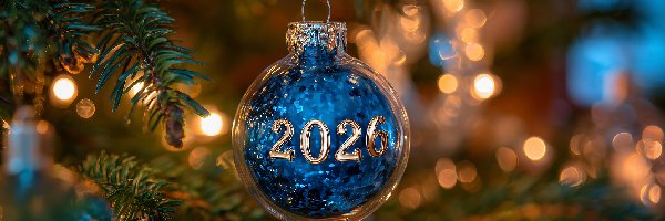 Niebieska, 2026, Bombka, Grafika AI, Nowy Rok