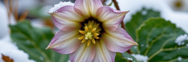 Ciemiernik, Liście, Kwiat, Grafika AI, Śnieg