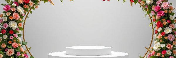 Dekoracja, Kwiaty, Kolorowe, Podium