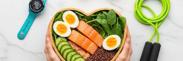 Jedzenie, Ryby, Łosoś, Szpinak, Jajka