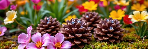 Szyszki, Kwiaty, Różowe