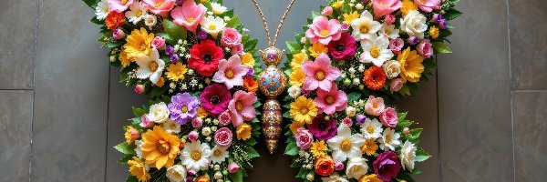 Motyl, Kwiaty, Kolorowe, Kwiatowy