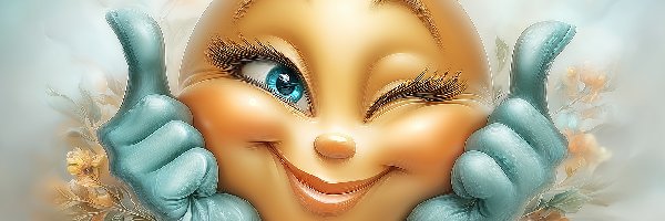 Dłonie, Grafika AI, Kciuki, Emotikon