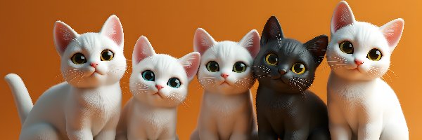 Pomarańczowe, Tło, Koty