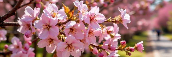 Różowe, Drzewo owocowe, Kwiaty, Gałązki