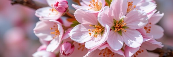 Kwiaty, Drzewo owocowe, Grafika AI, Różowe