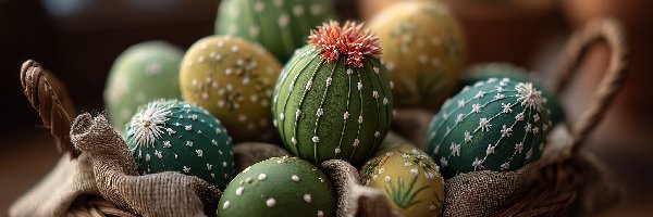 Zielone, Koszyk, Pisanki, Wielkanoc, Grafika AI