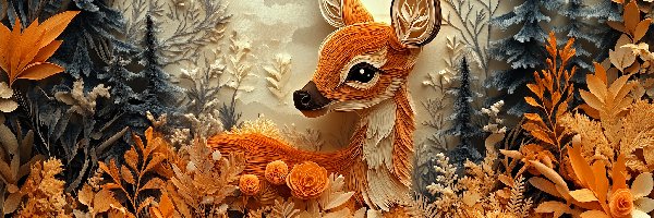 Sarna, Rośliny, Drzewa, Grafika