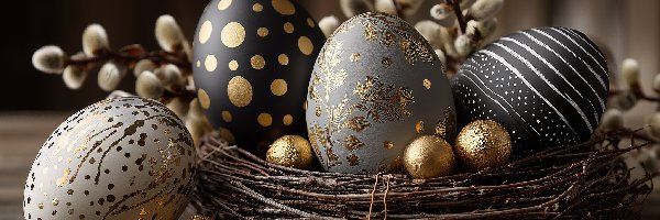 Pisanki, Bazie, Gniazdko, Grafika AI, Wielkanoc