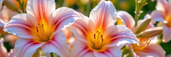 Lilie, Dwie, Biało-różowe