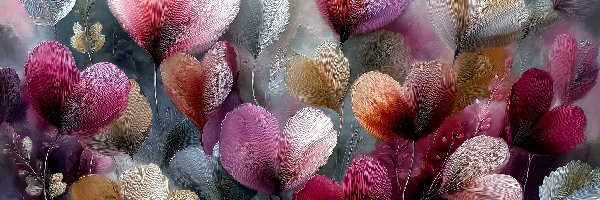 Serduszka, Grafika AI, Rośliny, Kolorowe