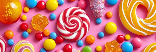 Słodycze, Lizaki, Draże, Grafika AI, Żelki, Kolorowe