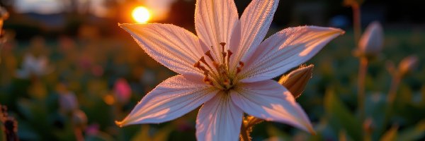 Kwiat, Biało-różowy, Rozświetlony