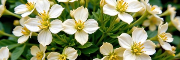 Rozwinięte, Zbliżenie, Kwiaty, Białe