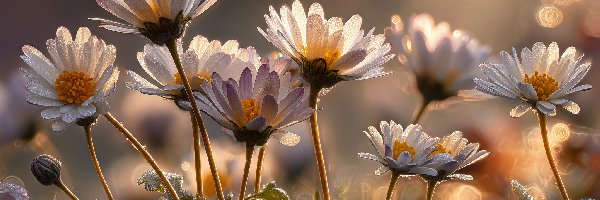 Kwiaty, Grafika Ai, Zbliżenie, Białe