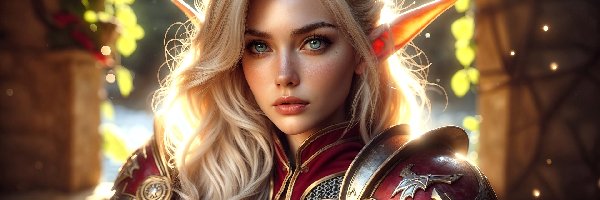 Blondynka, Grafika AI, Elfka, Dziewczyna