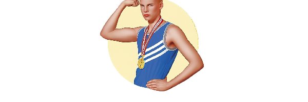 Adidas, medal, mężczyzna, korona, sport