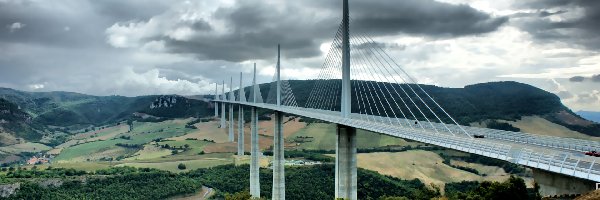 Tarn, Millau, Nad, Wiadukt, Francja, Rzeki, Doliną