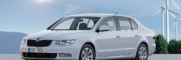 Wiatraki, Skoda Superb, Szara