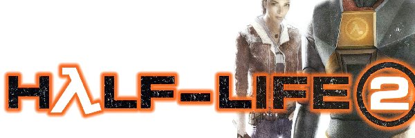 postacie, mężczyzna, kobieta, Half Life 2, logo