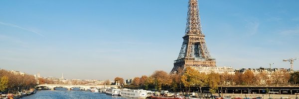Wieża, Eiffla, Paryż, Sekwana