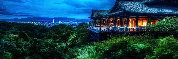 Świątynia, Japonia, Kyoto, Wzgórze