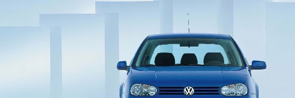Niebieski, Lampy, Przód, Volkswagen Golf 4