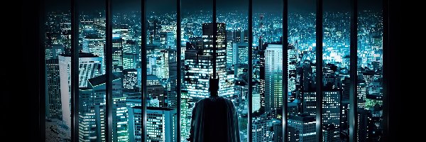 wieżowce, batman, kraty, Batman Dark Knight