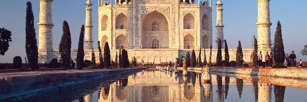 Indie, Mauzoleum, Agra, Sadzawka lustrzana, Tadź Mahal