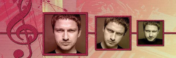 twarz, klucz wiolinowy, Gerard Butler