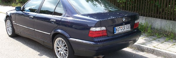 Lewy, E36, Widok, Tył, BMW 3, Granatowy