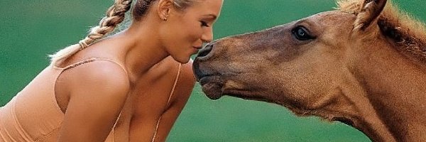Pocałunek, Koń, Kobieta