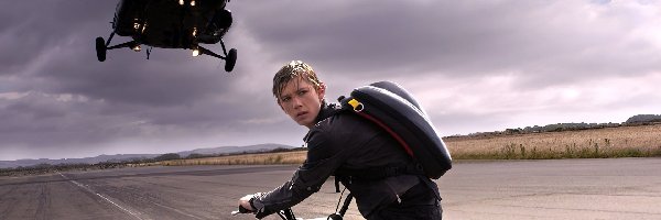 ulica, śmigłowiec, quad, niebo, Alex Pettyfer, Stormbreaker