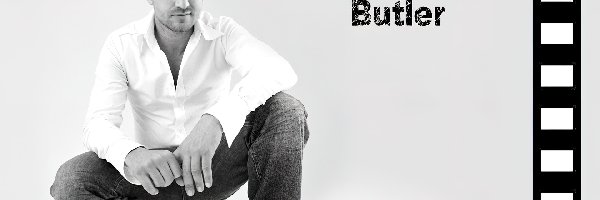 biała koszula, Gerard Butler