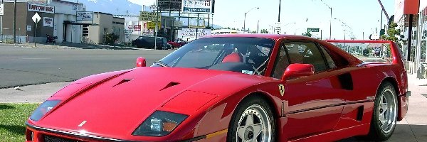 Ferrari F 40, USA, Przedmieścia, Czerwone