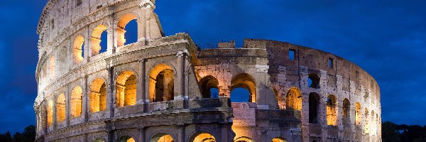 Włochy, Wieczór, Koloseum, Rzym