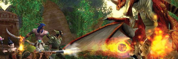 fantasy, smok, walka, grafika, postacie, World Of Warcraft