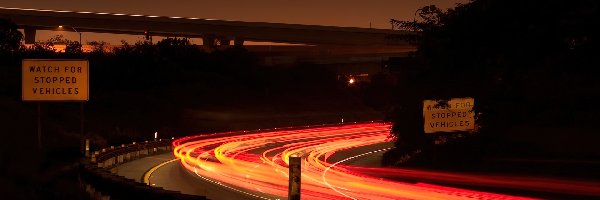 Zakręt, Noc, Autostrada