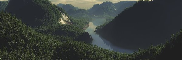 Las, Rzeka, Góry