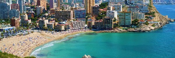 Benidorm, Miasto, Hiszpania, Morze, Plaża