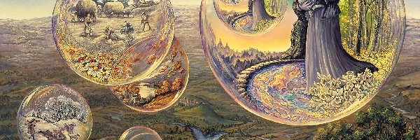 Kobieta, Farmy, Owieczka, Josephine Wall, Bańki