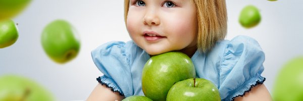 Jabłka, Zielone, Dziewczynka