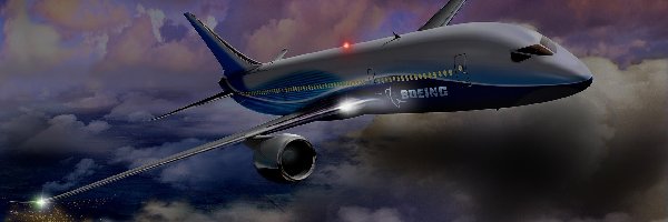 Chmury, Boeing, Samolot