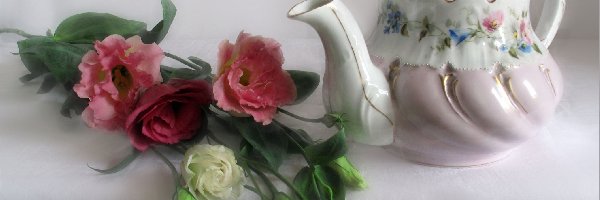 Porcelanowy, Bukiecik, Dzbanek, Kwiatów, Kolorowych