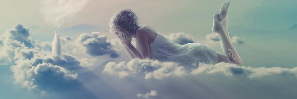 Kobieta, Anioł, Chmury