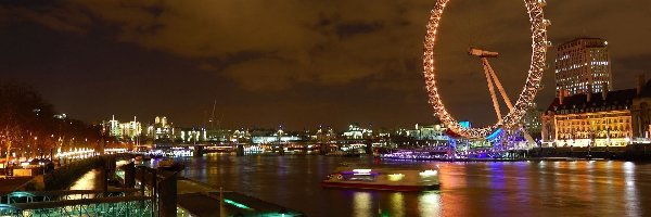 Londyn, Anglia, London Eye, Panorama
