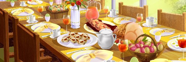 Śniadanie, Potrawy, Stół, Wielkanoc