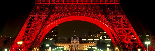 Paryż, Wieża Eiffla, Miasto, Noc