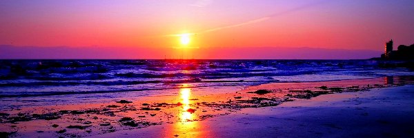 Słońca, Zachód, Morze
